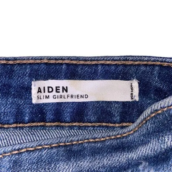 Dear John NWT Woman's Aiden Slim Girlfriend High Rise Distressed Jeans Size 25