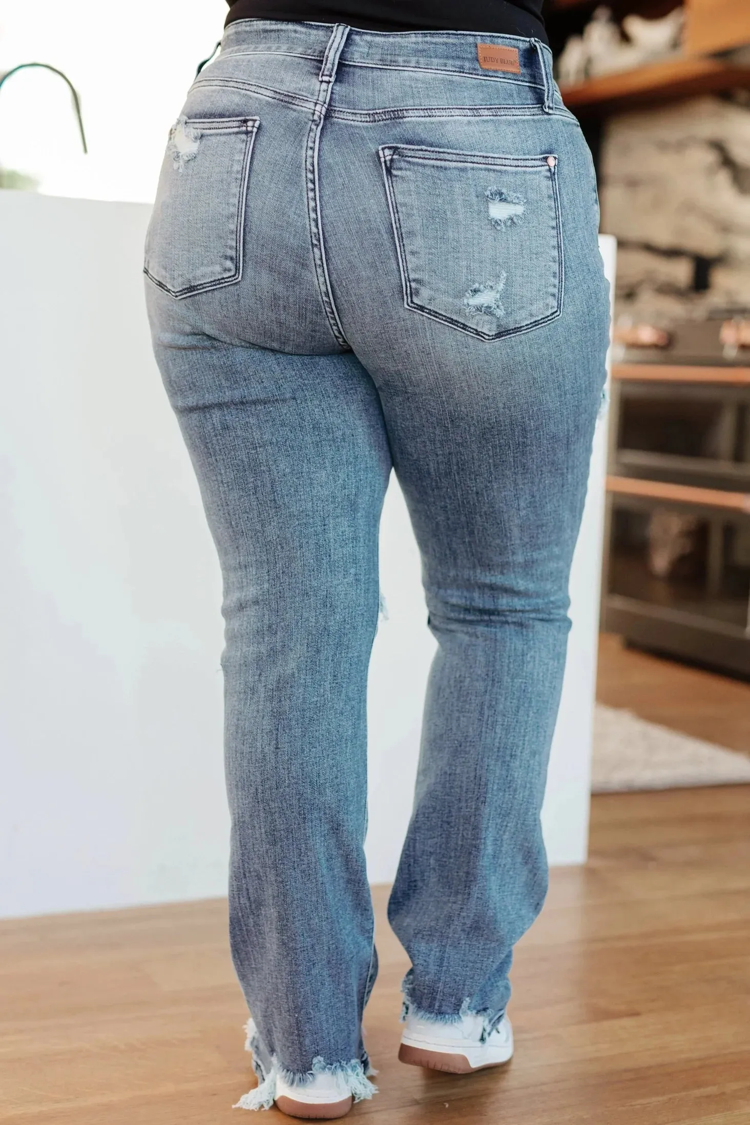 Destroyed Straight Jeans