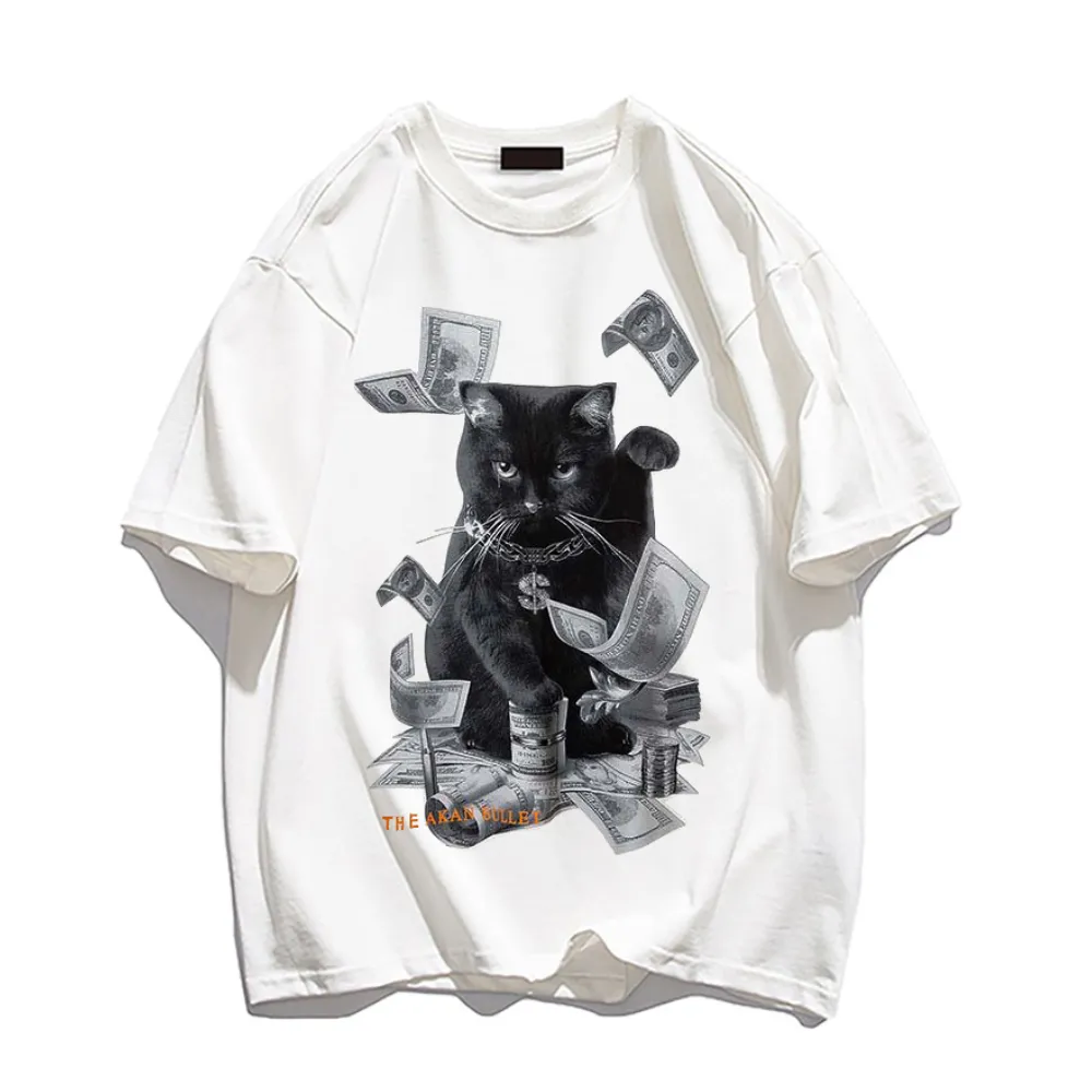 Dollar Persian Cat Print T-shirt