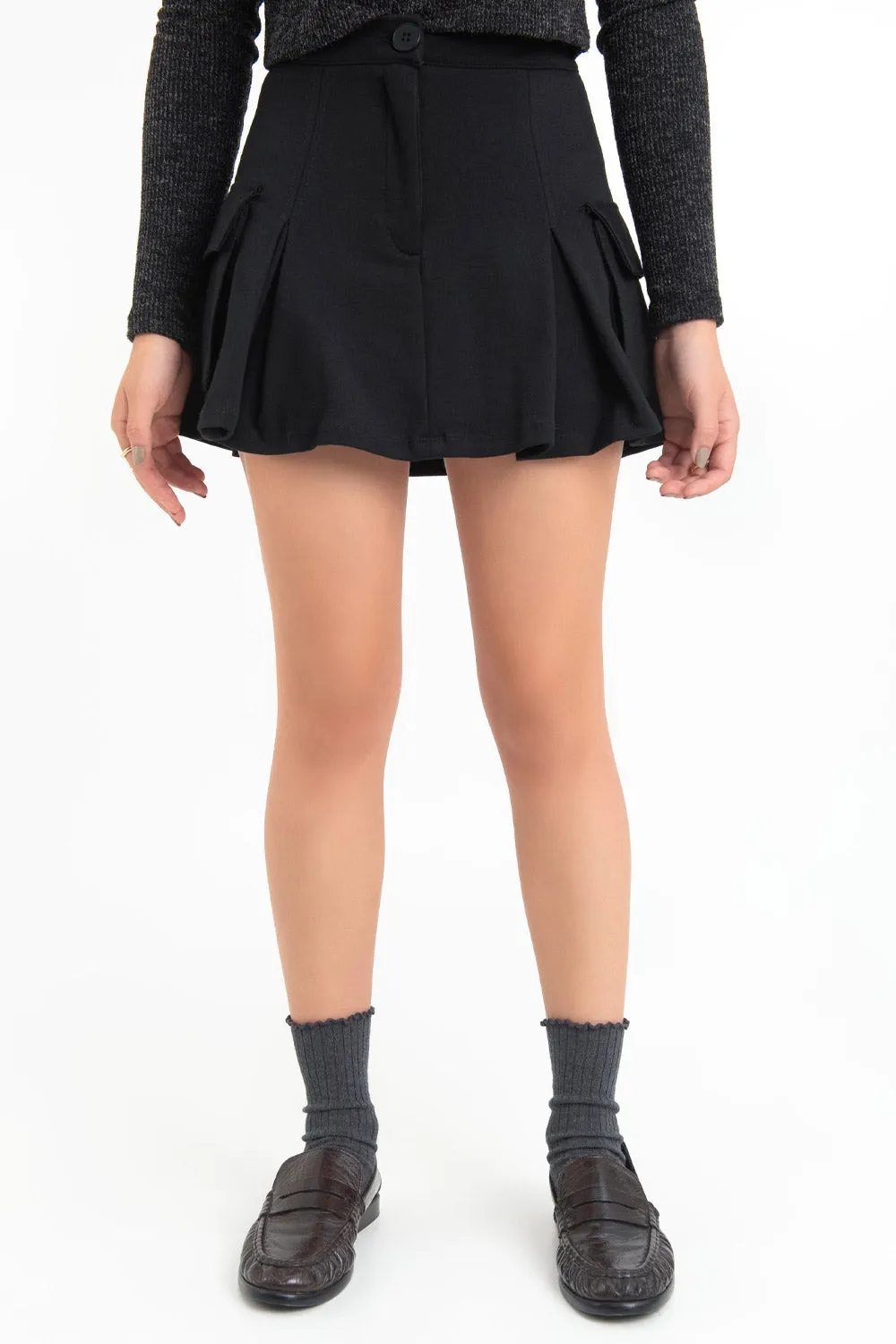 Falda short cargo con tableado