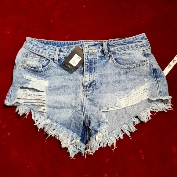 Fashion Nova Fraded Denim Jeans Shorts