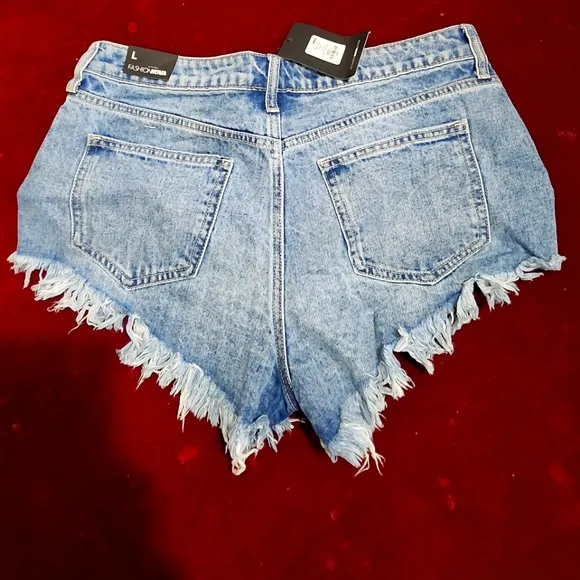 Fashion Nova Fraded Denim Jeans Shorts