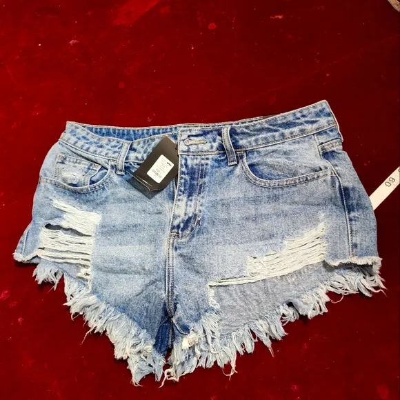 Fashion Nova Fraded Denim Jeans Shorts