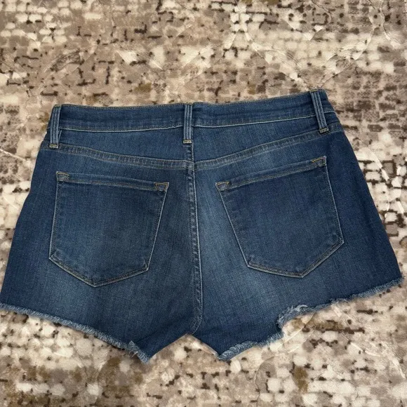 Frame Denim Le Cutoff Fray Hem Denim Shorts Blue