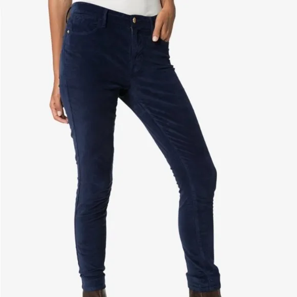 FRAME Denim Le High Velvet Navy Skinny Jeans