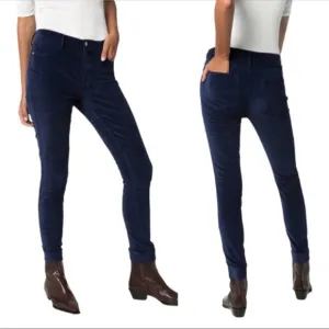 FRAME Denim Le High Velvet Navy Skinny Jeans
