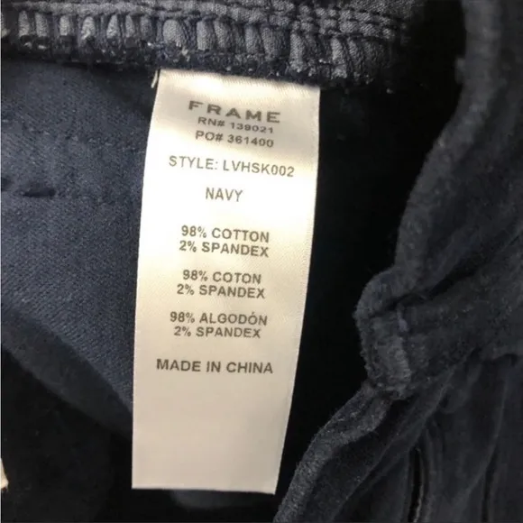 FRAME Denim Le High Velvet Navy Skinny Jeans