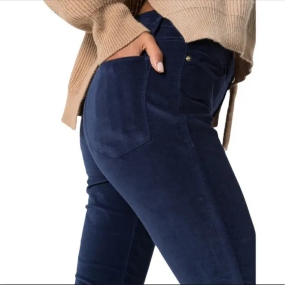 FRAME Denim Le High Velvet Navy Skinny Jeans