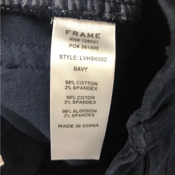 FRAME Denim Le High Velvet Navy Skinny Jeans