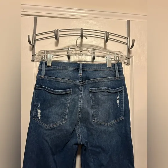 Frame Le Sylvie Slender Straight leg jeans women’s 26 medium wash raw hem denim