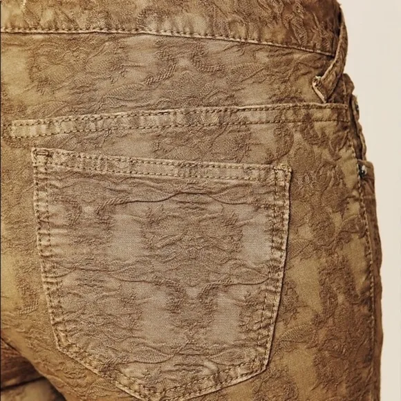 “FREE PEOPLE” Jacquard Skinny Ankle Jeans