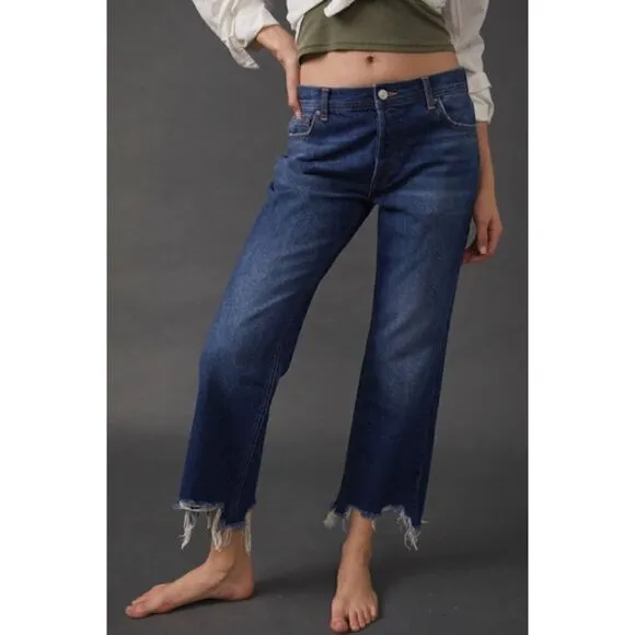 Free People x We the Free Maggie Mid Rise Straight in Rolling River, Size 27