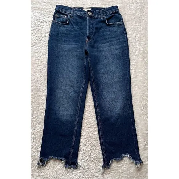 Free People x We the Free Maggie Mid Rise Straight in Rolling River, Size 27