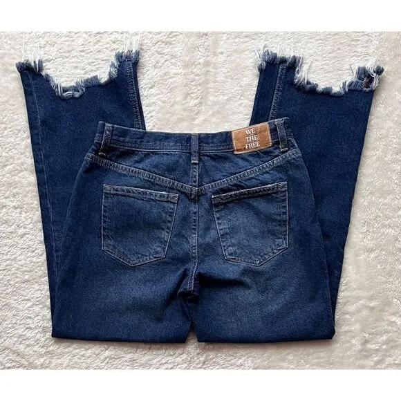 Free People x We the Free Maggie Mid Rise Straight in Rolling River, Size 27