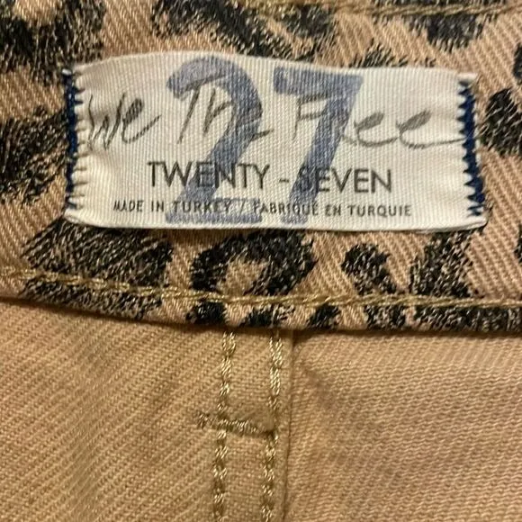 Free People We the Free Dogtown Leopard/Cheetah Print High Waisted Denim Shorts