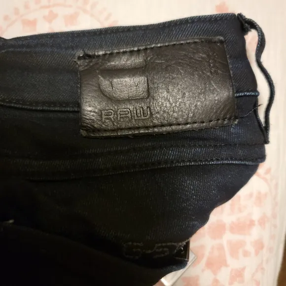 G Star Raw 3301 Coated Ombre Black &amp; Blue Jeans