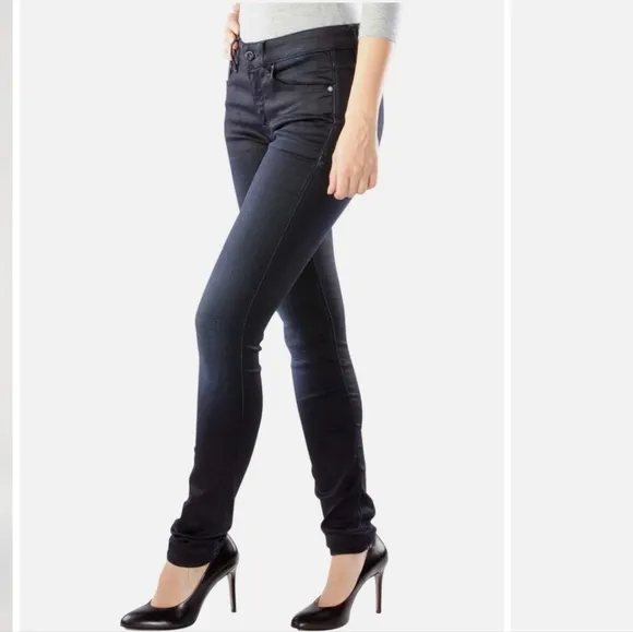 G Star Raw 3301 Coated Ombre Black &amp; Blue Jeans