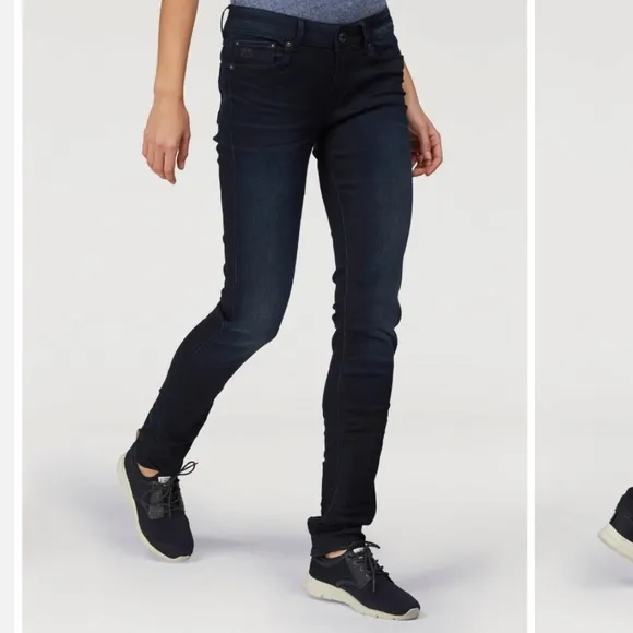 G Star Raw 3301 Coated Ombre Black &amp; Blue Jeans