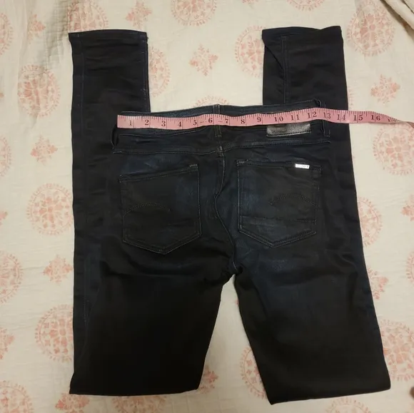 G Star Raw 3301 Coated Ombre Black &amp; Blue Jeans
