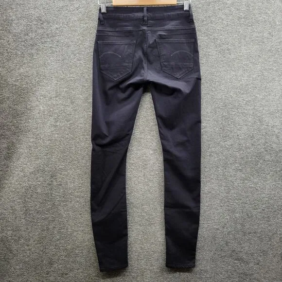 G-Star Raw D-STAQ Jeans Women's 26 Black Mid Rise Skinny Denim NWOT MSRP $180