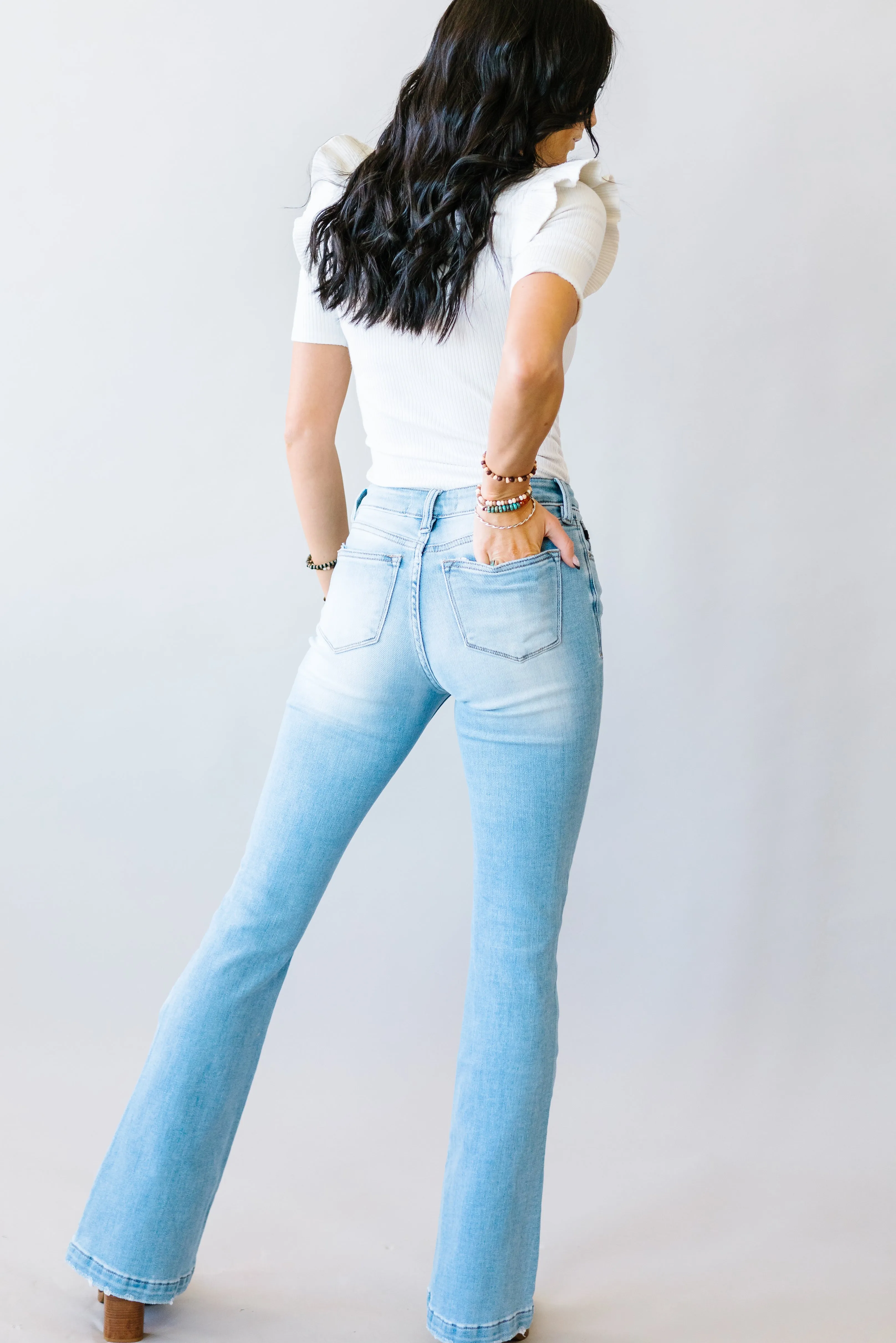 Gonna Be a Good Day Mid Rise Flares by Kancan // Medium Wash