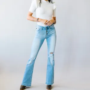 Gonna Be a Good Day Mid Rise Flares by Kancan // Medium Wash