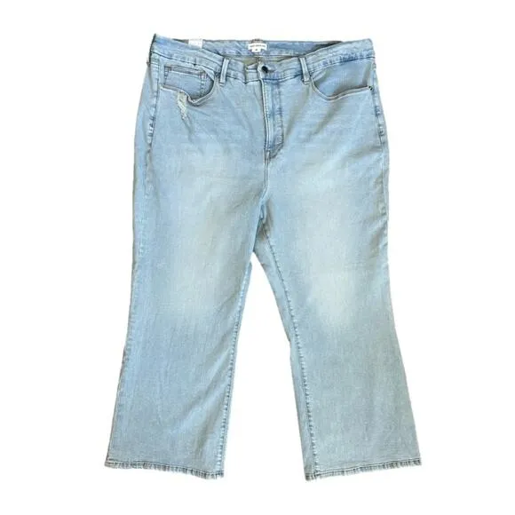 Good American Good Legs Crop Mini Boot Denim Jeans Indigo NEW Size 22