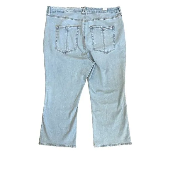 Good American Good Legs Crop Mini Boot Denim Jeans Indigo NEW Size 22