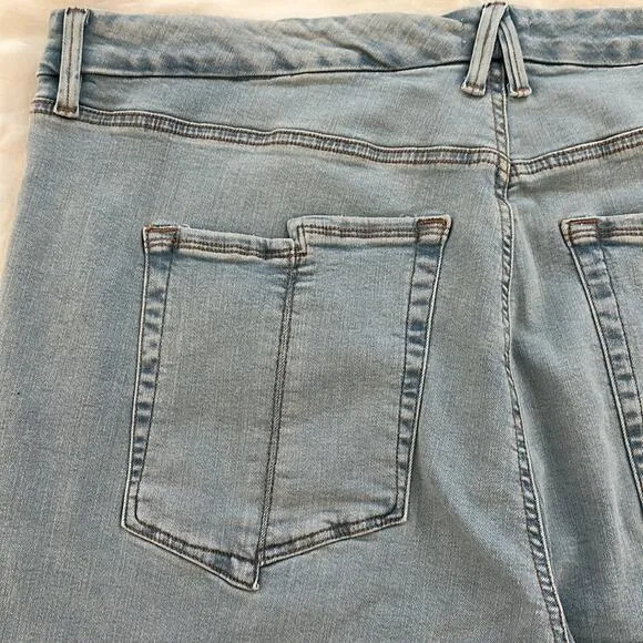 Good American Good Legs Crop Mini Boot Denim Jeans Indigo NEW Size 22