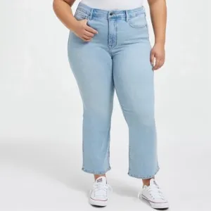 Good American Good Legs Crop Mini Boot Denim Jeans Indigo NEW Size 22