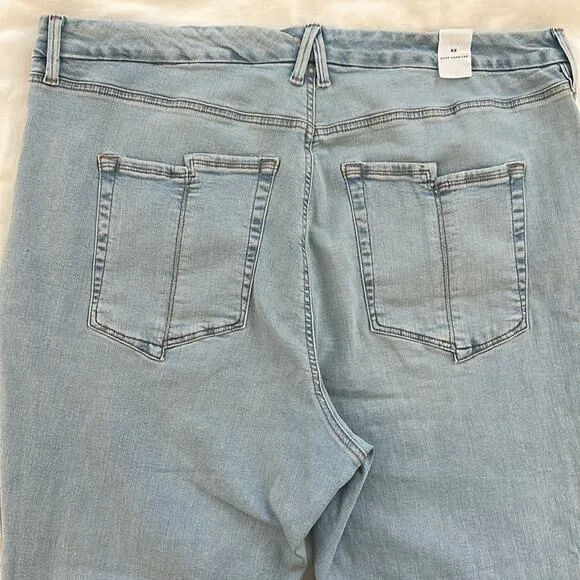 Good American Good Legs Crop Mini Boot Denim Jeans Indigo NEW Size 22