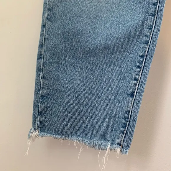 Good American Weekender Distressed Hi Rise Jeans