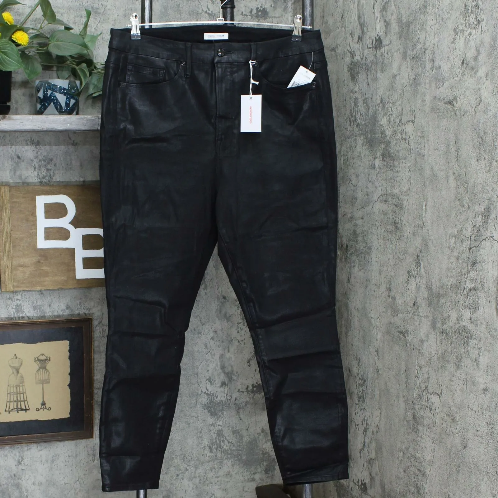 Good American Women's Good Legs Coated Ankle Skinny Jeans