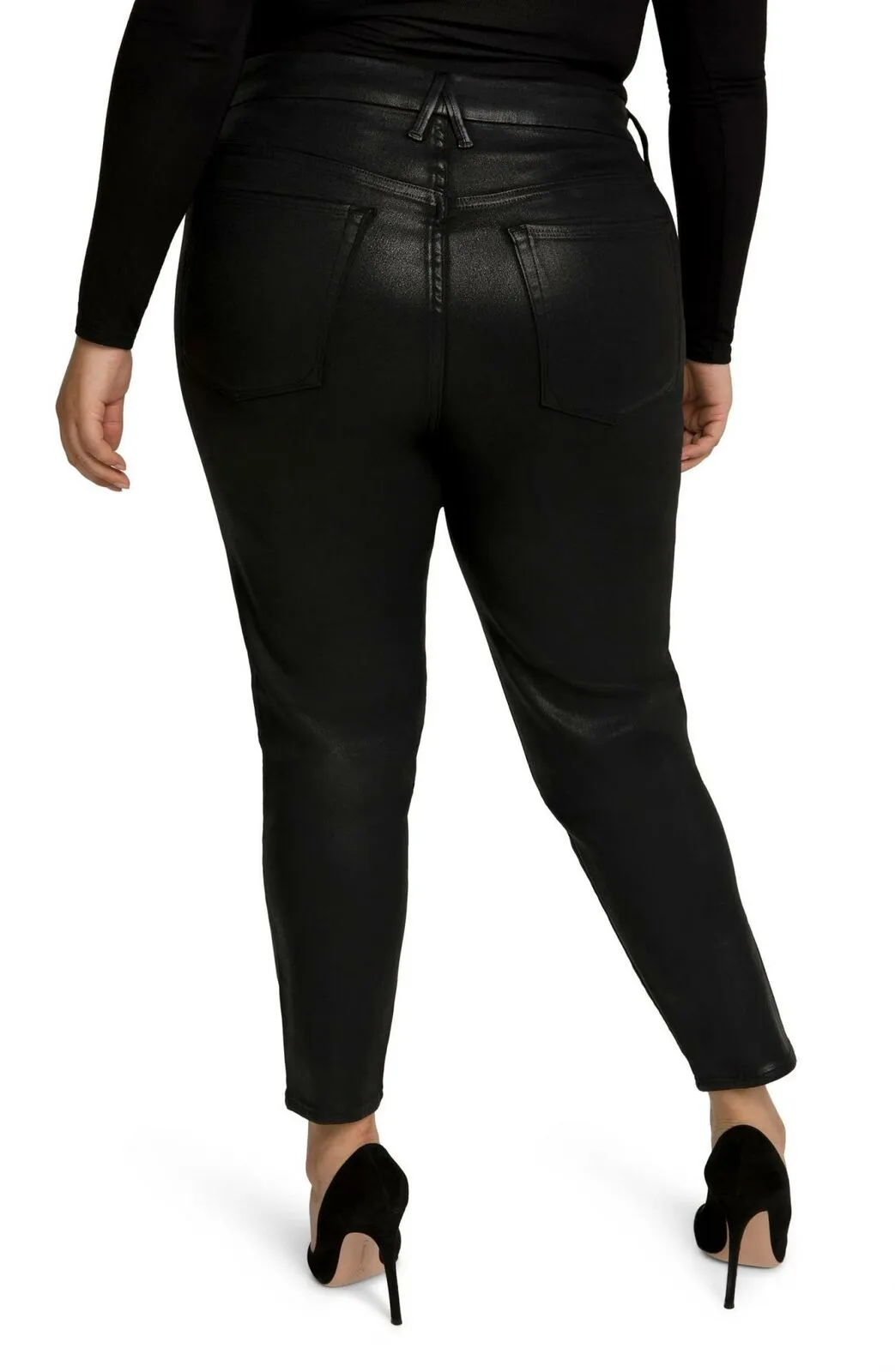 Good American Women's Good Legs Coated Ankle Skinny Jeans