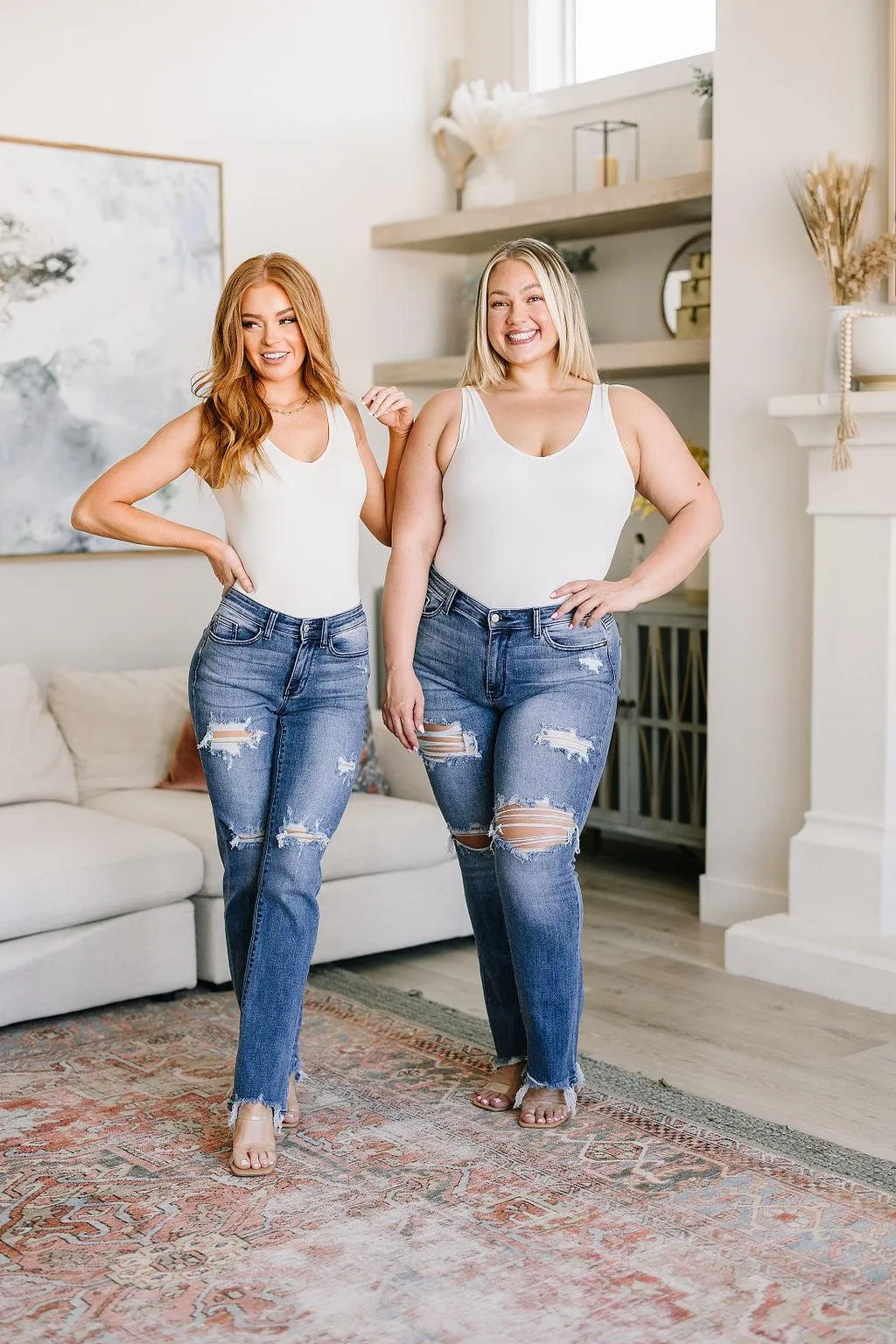 Hazel Blues® |  O'Hara Destroyed Straight Jeans