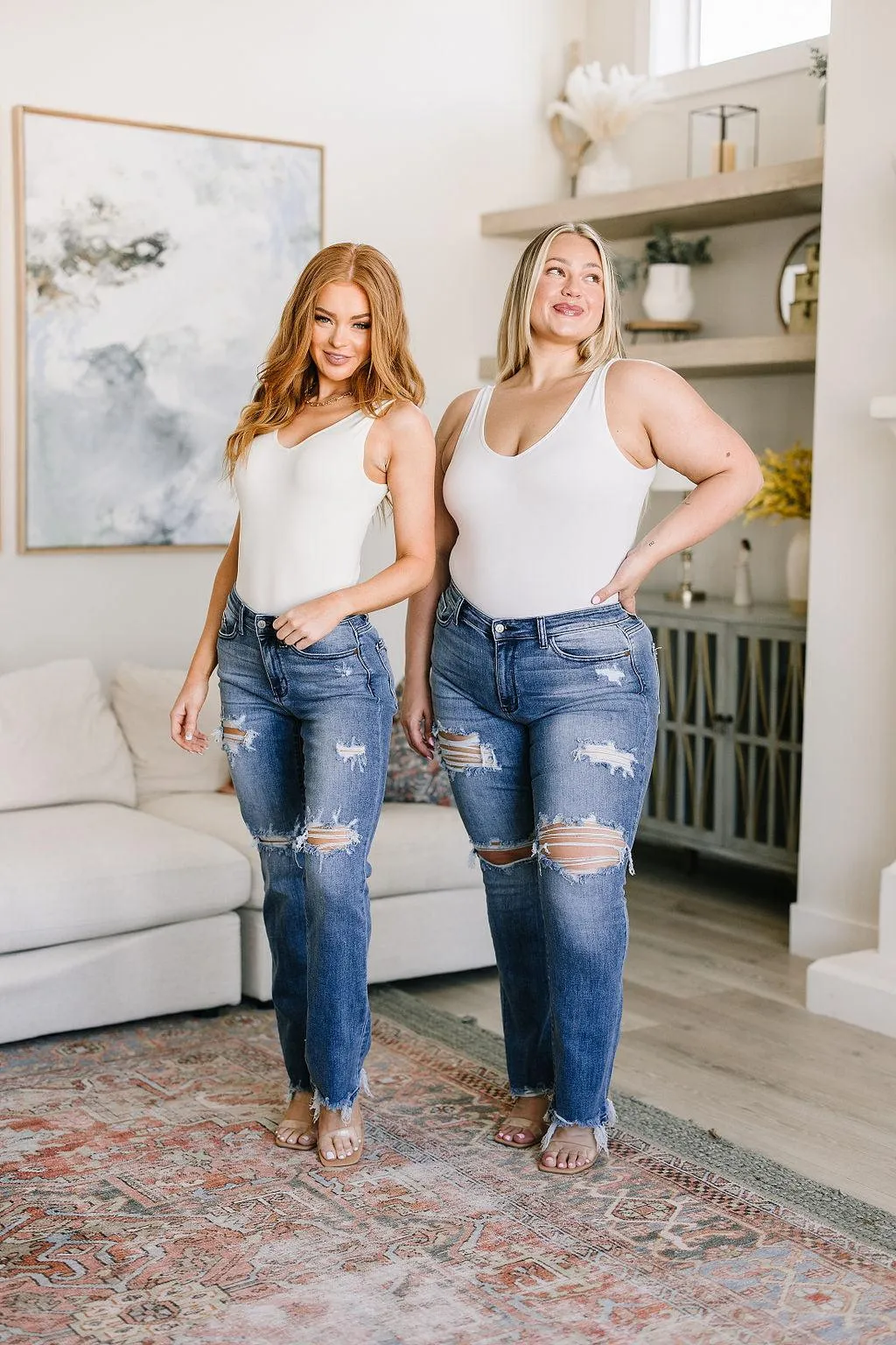 Hazel Blues® |  O'Hara Destroyed Straight Jeans