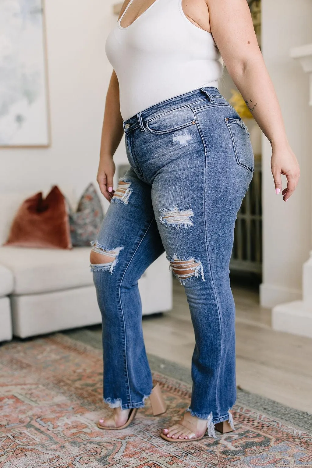 Hazel Blues® |  O'Hara Destroyed Straight Jeans