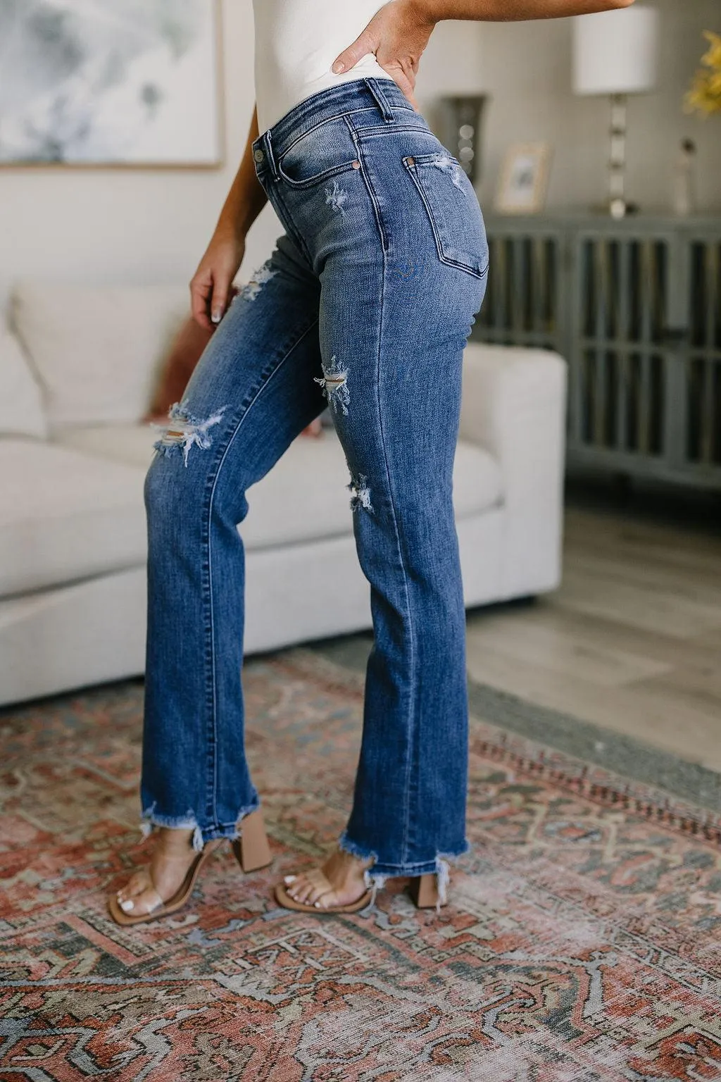 Hazel Blues® |  O'Hara Destroyed Straight Jeans