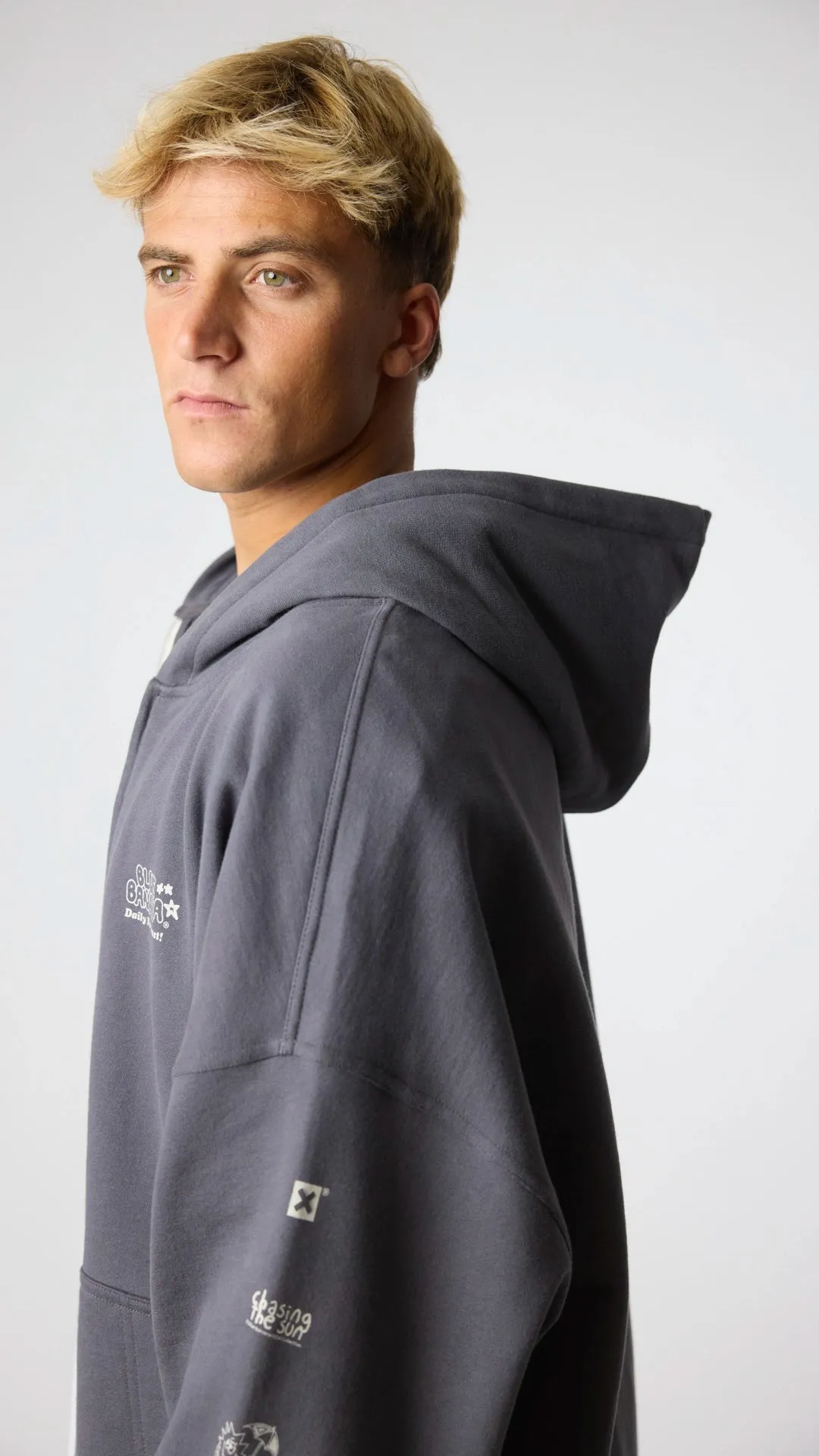 HOODIE FULL ZIP RANDOM ASH