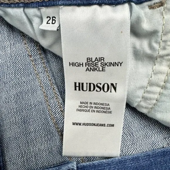 Hudson | Blair High Rise Skinny Ankle Denim Blue Jeans | Size 26