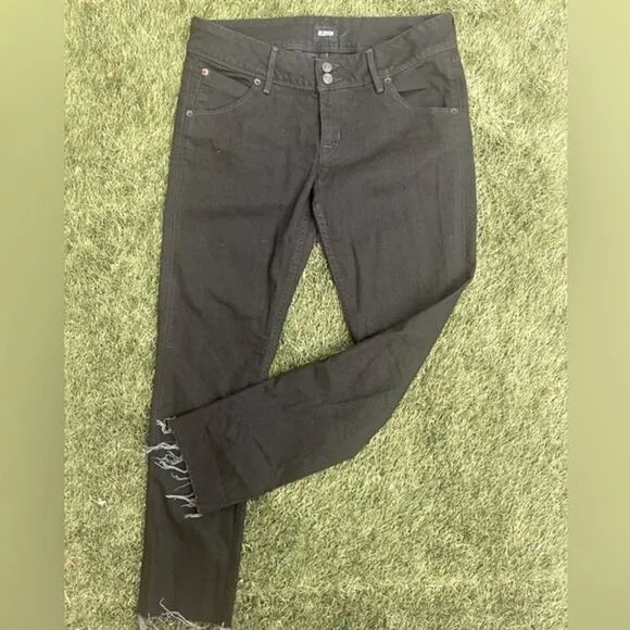 Hudson Collin Flap Low Rise Raw Hem Skinny Jeans - Color Black Size Women's 29