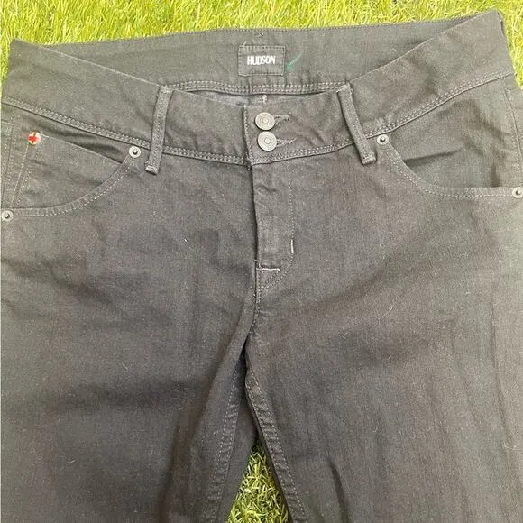 Hudson Collin Flap Low Rise Raw Hem Skinny Jeans - Color Black Size Women's 29