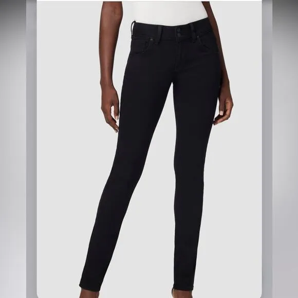 Hudson Collin Flap Low Rise Raw Hem Skinny Jeans - Color Black Size Women's 29