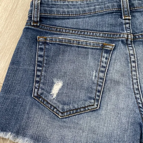 Joe’s Blue Distressed Denim Jean Shorts Size 25 Raw Hem &amp; Pockets