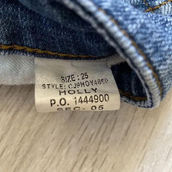 Joe’s Blue Distressed Denim Jean Shorts Size 25 Raw Hem &amp; Pockets