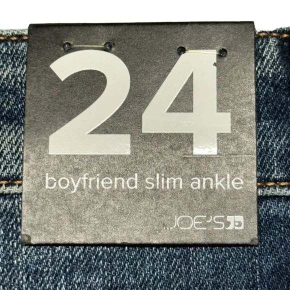 Joe's Jeans Boyfriend Slim Ankle Jeans Womens Size 24 NWT Blue Denim Distressed