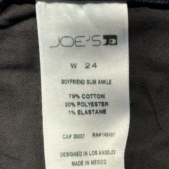 Joe's Jeans Boyfriend Slim Ankle Jeans Womens Size 24 NWT Blue Denim Distressed