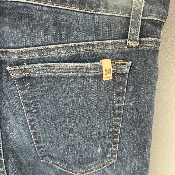 Joe’s Jeans Mid Rise Skinny Ankle Jeans With Raw Frayed Hem Dark Wash Size 26