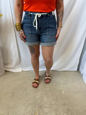Judy Blue Dark Wash Jogger Shorts