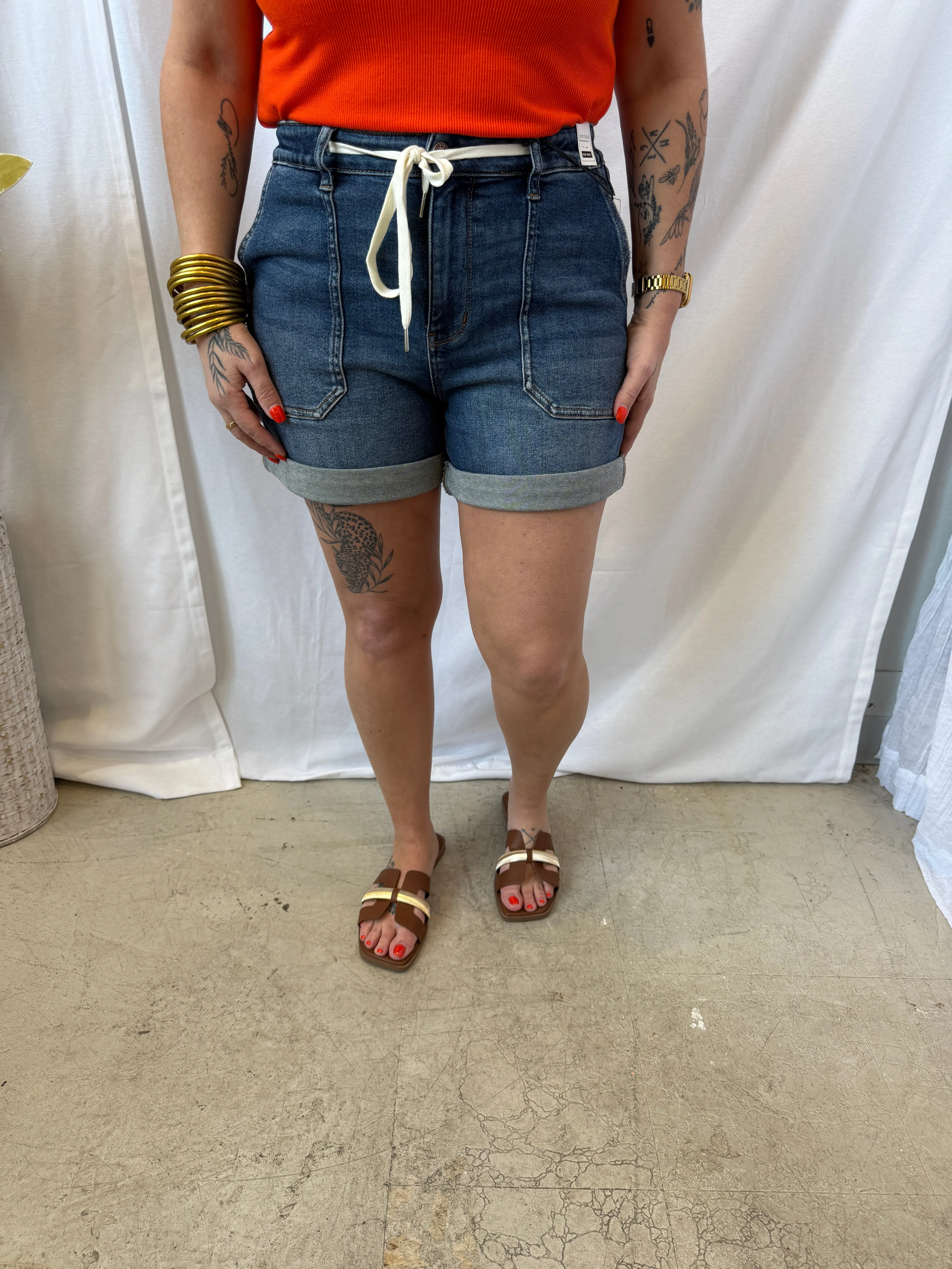 Judy Blue Dark Wash Jogger Shorts